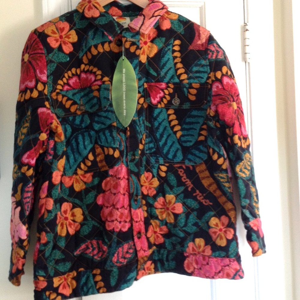 FARM Rio Flowerdoscopic Gabardine Jacket Floral Spring - Picture 11 of 16